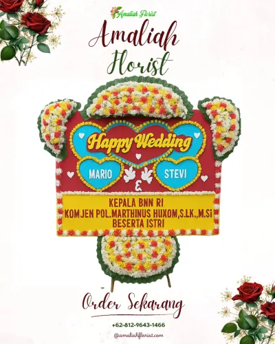 Karangan Papan Bunga Pernikahan di Sindangrasa